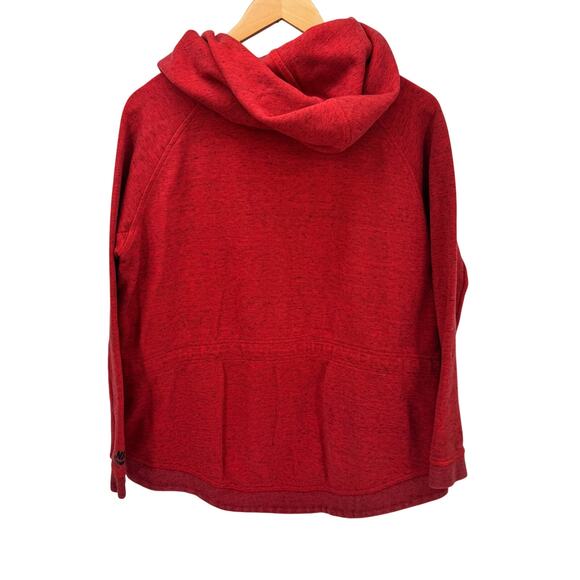 Nike Hoodie Womens Medium Red Tech Fleece Cape Jacket Full Zip Activewear - Picture 3 of 11